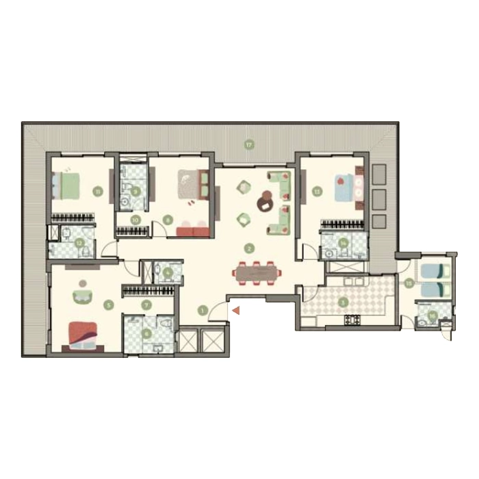 M3M Forestia west  3 BHK + Study Floor Plan